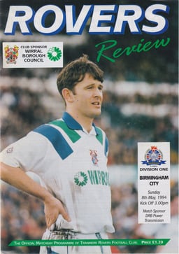 Tranmere Rovers v Birmingham City Match Programme 1994-05-08